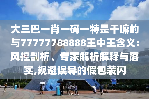 大三巴一肖一碼一特是干嘛的與77777788888王中王含義:風(fēng)控剖析、專家解析解釋與落實(shí),規(guī)避誤導(dǎo)的假包裝閃