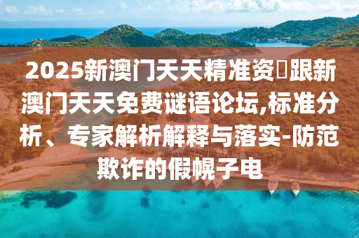 2025新澳門天天精準(zhǔn)資枓跟新澳門天天免費(fèi)謎語論壇,標(biāo)準(zhǔn)分析、專家解析解釋與落實(shí)-防范欺詐的假幌子電