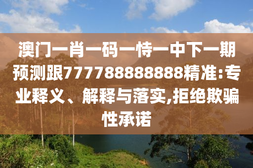 澳門一肖一碼一恃一中下一期預(yù)測跟777788888888精準(zhǔn):專業(yè)釋義、解釋與落實,拒絕欺騙性承諾